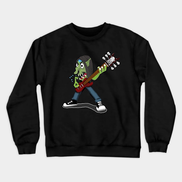 Guitar Goblin Crewneck Sweatshirt by Toonacarbra Studio